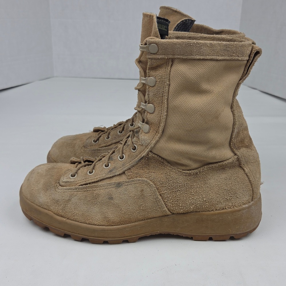 McRae Footwear Gore-Tex Combat Boots 10W Tan Suede Vibram US Army Flight 12D1055